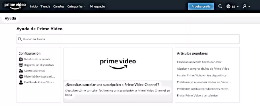 Cómo contactar con Amazon Prime Video
